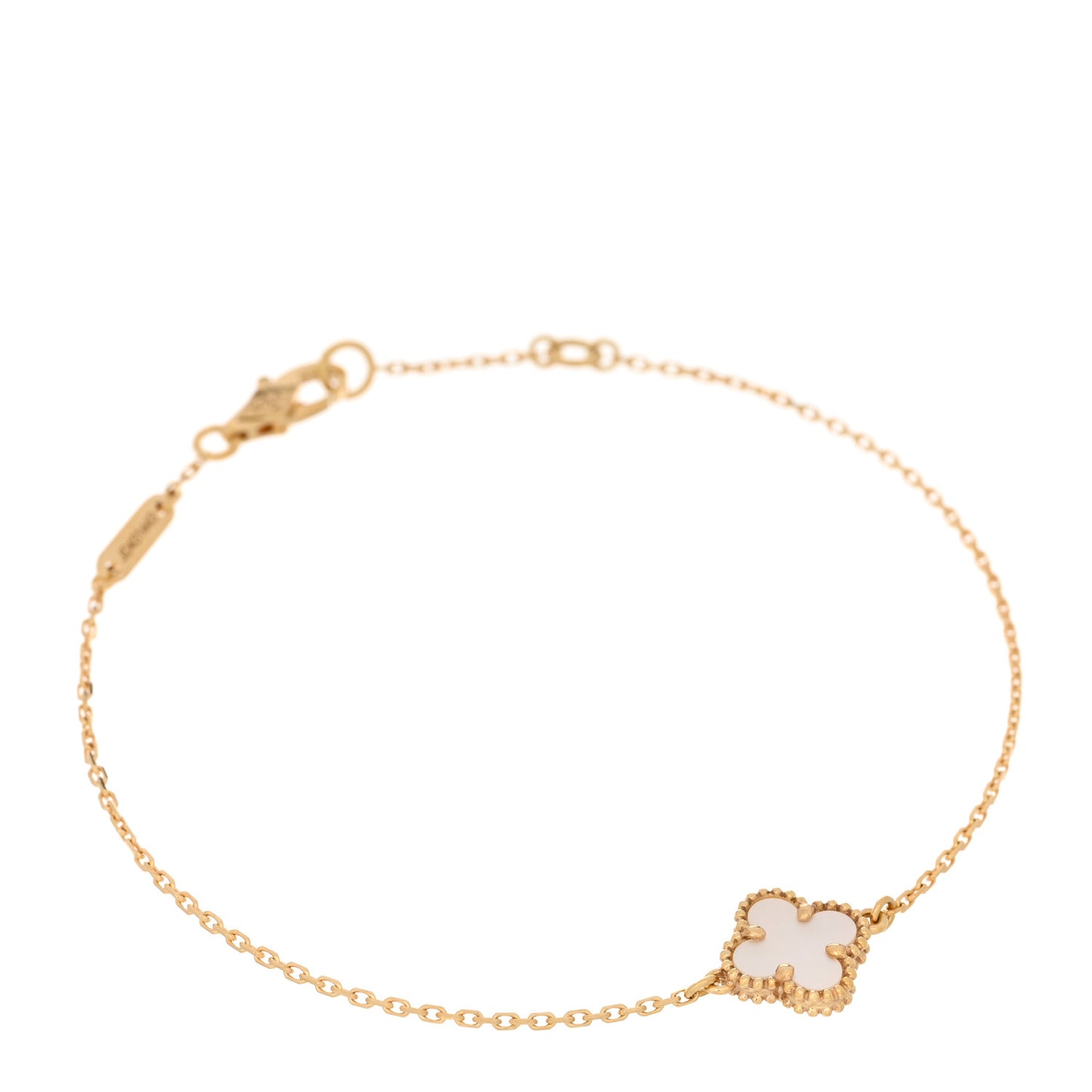18K Yellow Gold Mother of Pearl Sweet Alhambra Bracelet