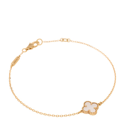 Van Cleef & Arpels 18K Yellow Gold Mother of Pearl Sweet Alhambra Bracelet 1 of 5