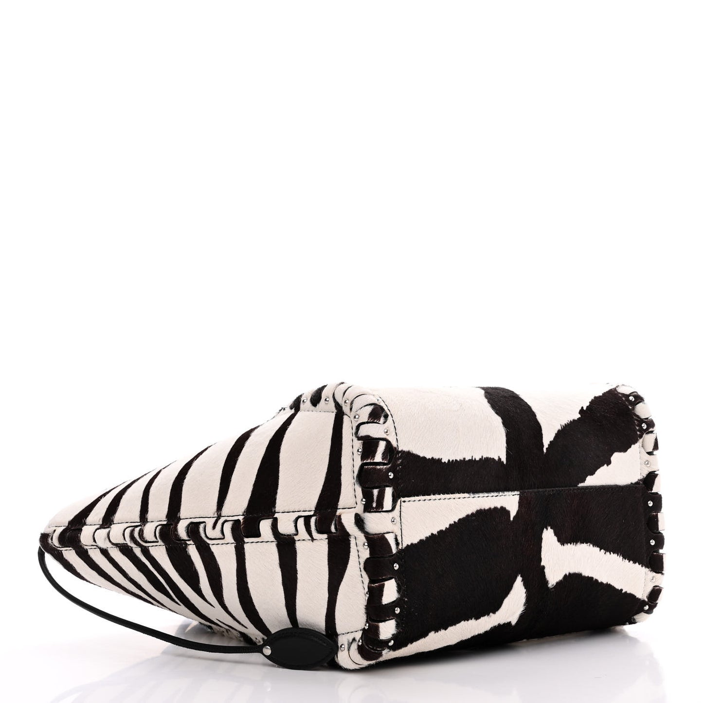 Calf Hair Zebra Print Small Le Hinge Bag Black White