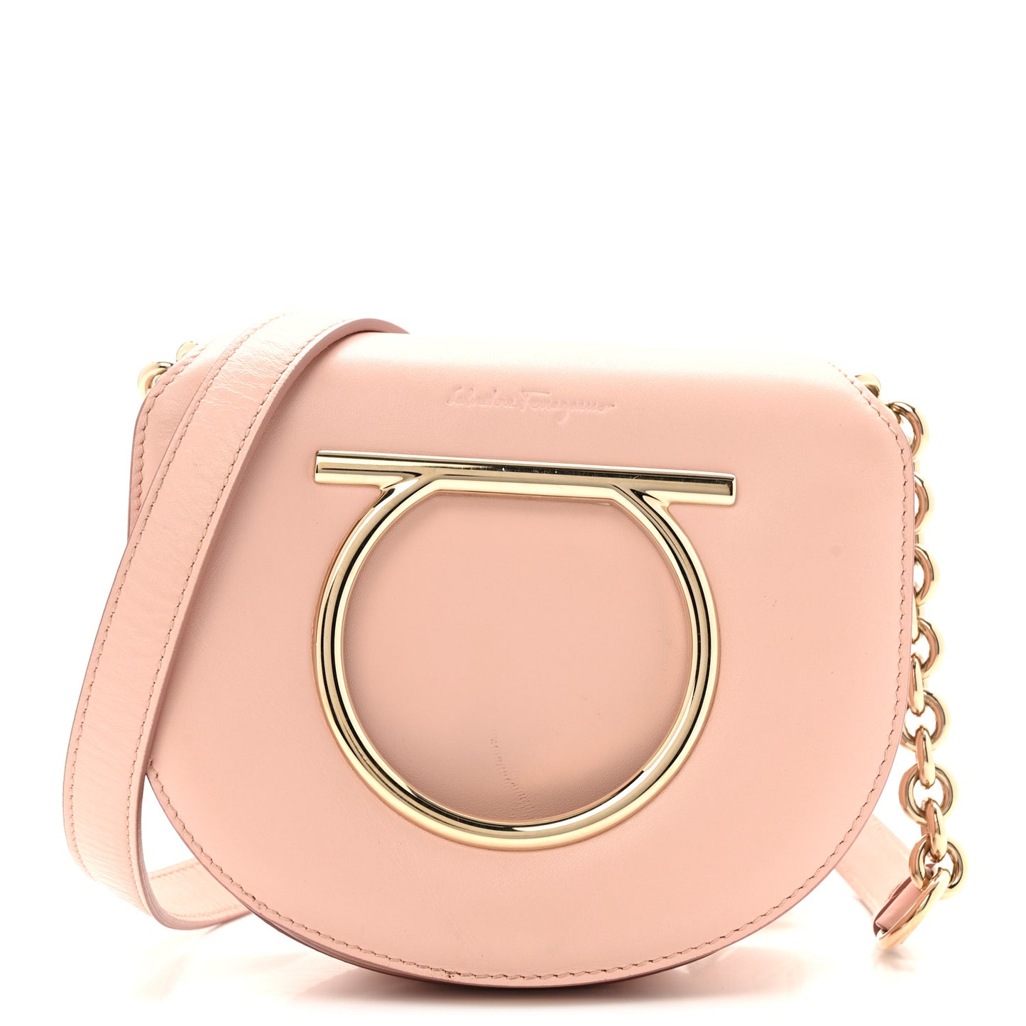 Calfskin Vela Crossbody Flap Bag Antique Rose