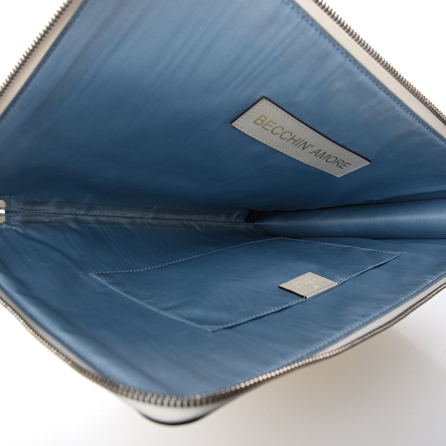 X SEGA Calfskin GUCCY Stars Zip Clutch Bag Mystic White Gold