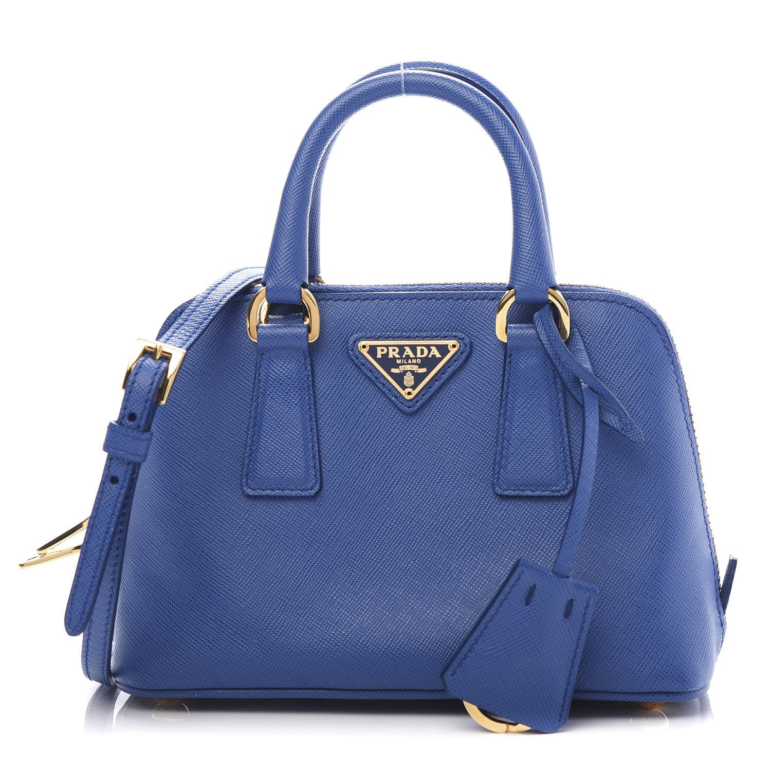 Prada Saffiano Lux Mini Promenade Tote Azzurro 1 of 9