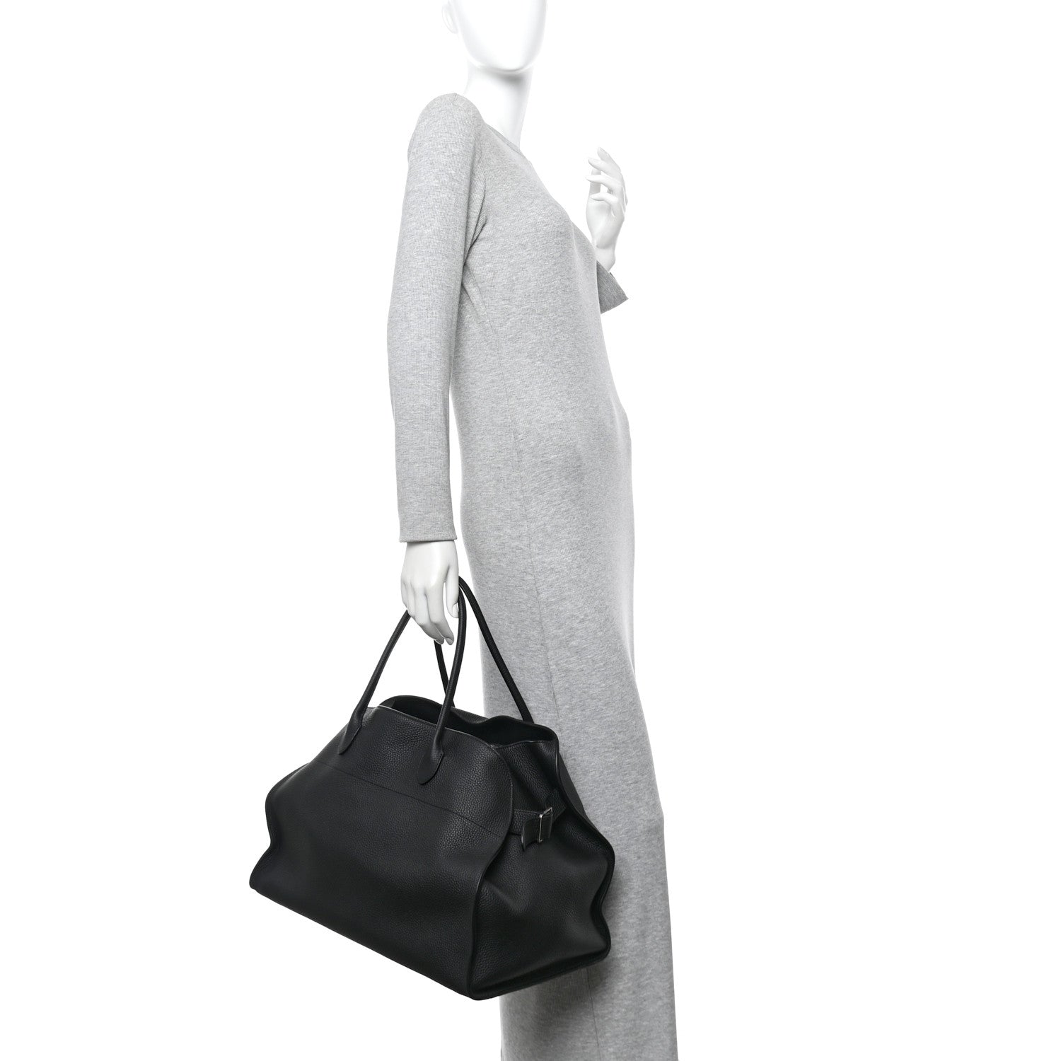 The Row Grained Calfskin Soft Margaux 17 Black 3 of 19