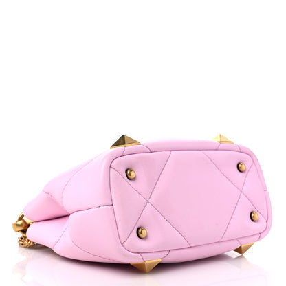 Valentino Garavani Nappa Mini Roman Stud The Handle Bag Pink Borealis 4 of 12