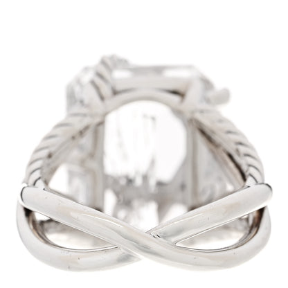 David Yurman Sterling Silver Diamond Quartz 18mm Cable Wrap Ring 56 7.5 4 of 6