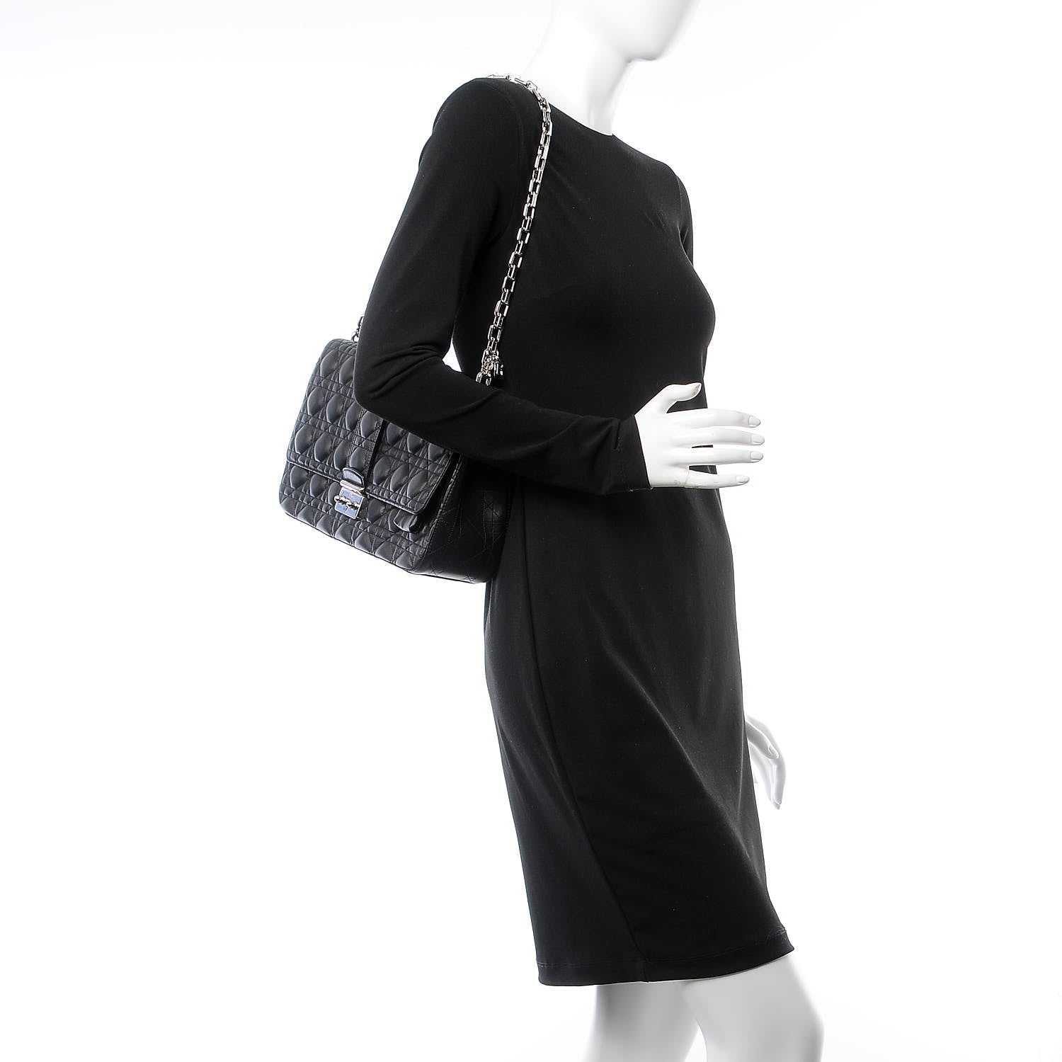 Christian Dior Lambskin Cannage Large Miss Dior Flap Black 2 of 7