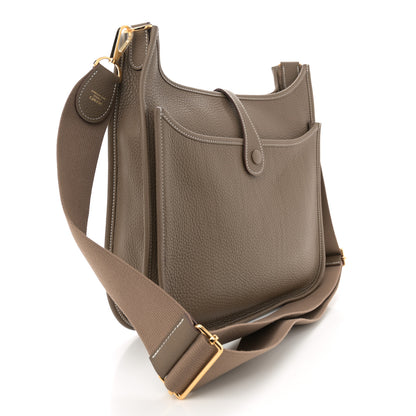 Hermes Taurillon Clemence EVELYNE III PM Etoupe 3 of 10