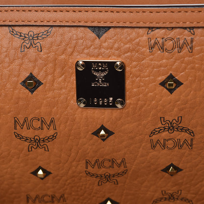 MCM Visetos Studded Medium Shopping Tote Cognac 6 of 14