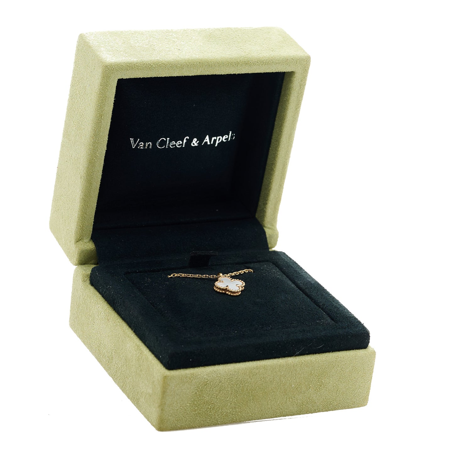 18K Yellow Gold Mother of Pearl Sweet Alhambra Pendant Necklace