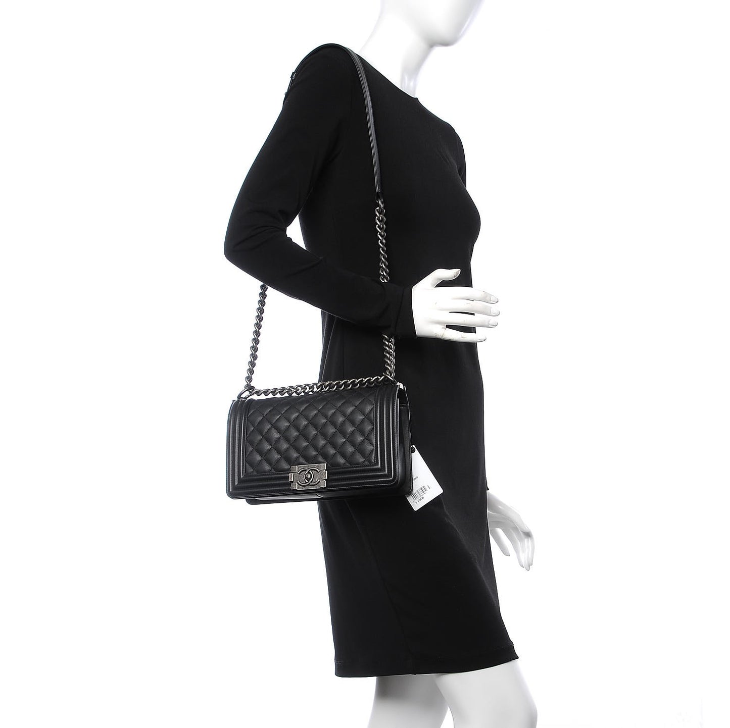 Calfskin Quilted Medium Boy Flap Black