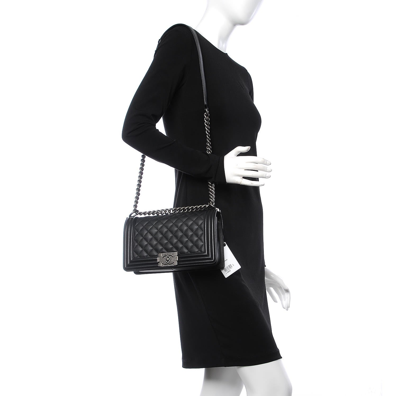 Chanel Calfskin Quilted Medium Boy Flap Black 2 of 8