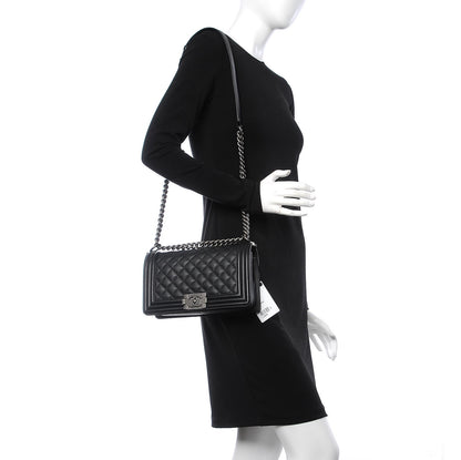 Chanel Calfskin Quilted Medium Boy Flap Black 2 of 8