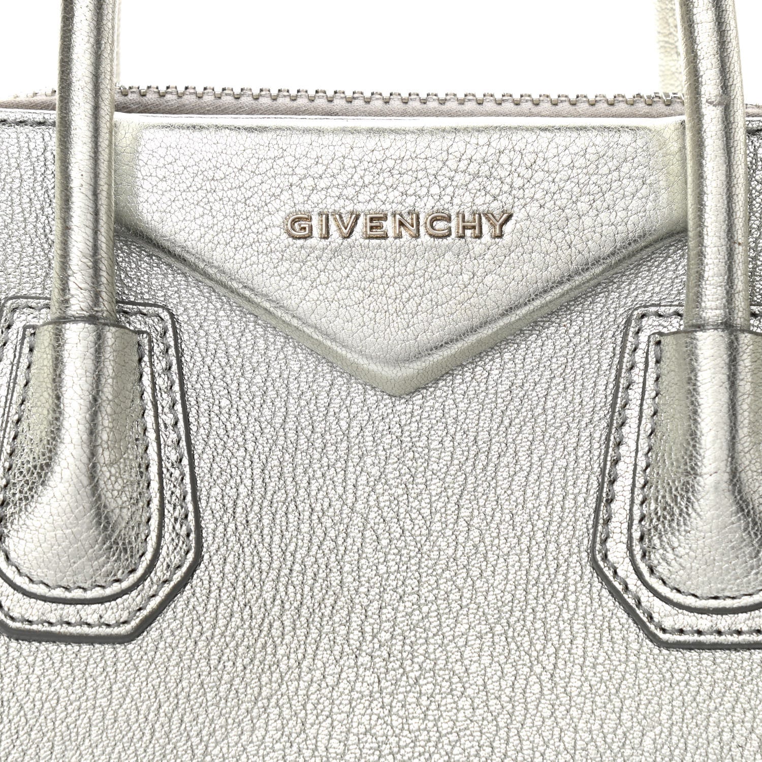 Givenchy Metallic Sugar Goatskin Small Antigona Silver 18 of 18