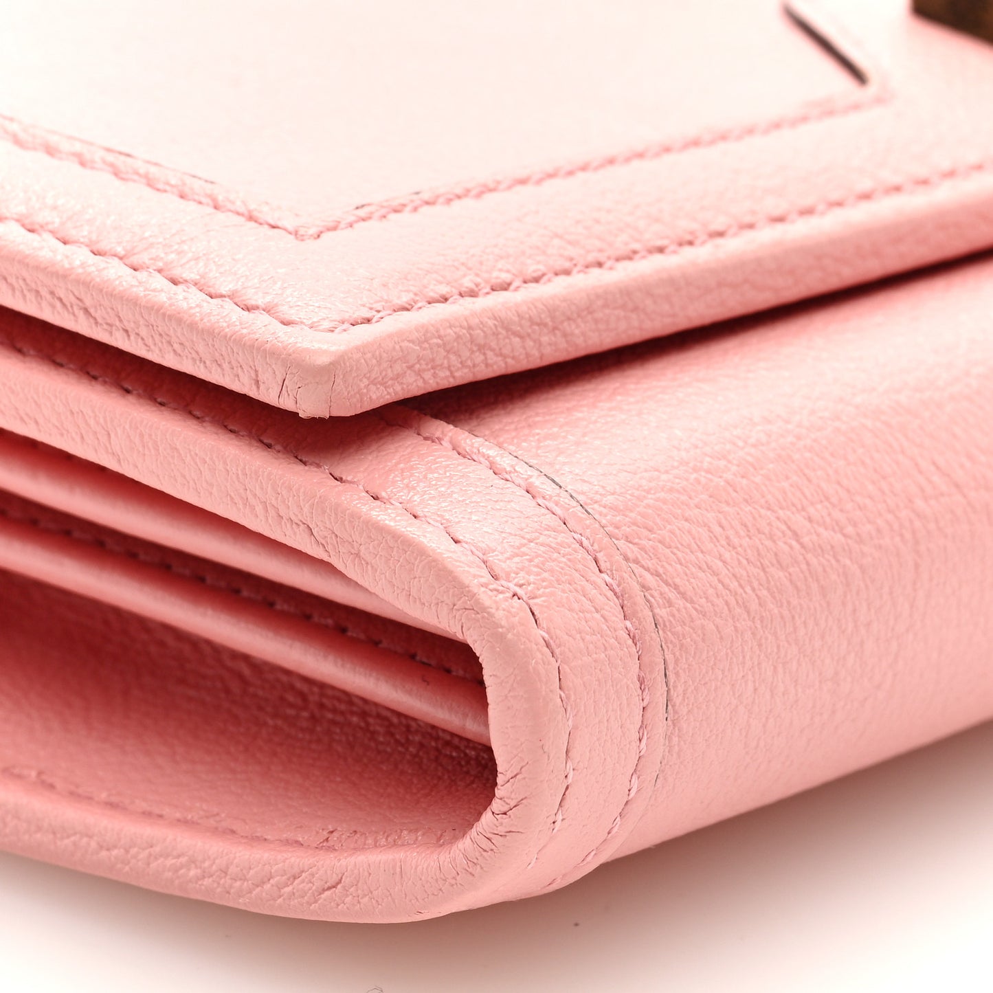 Wonka Grain Calfskin Diana Chain Wallet Wild Rose