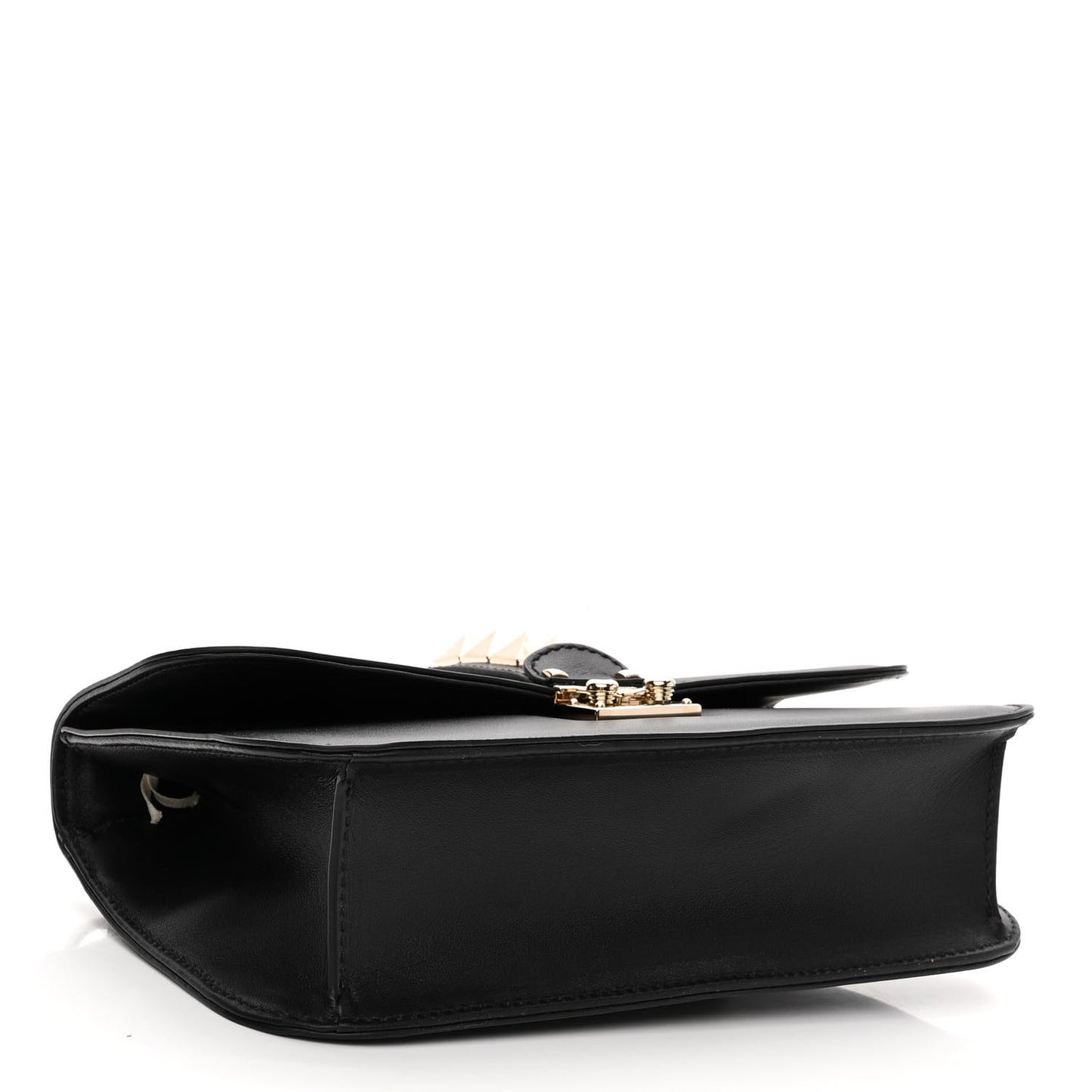 Vitello Medium Glam Lock Rockstud Flap Black