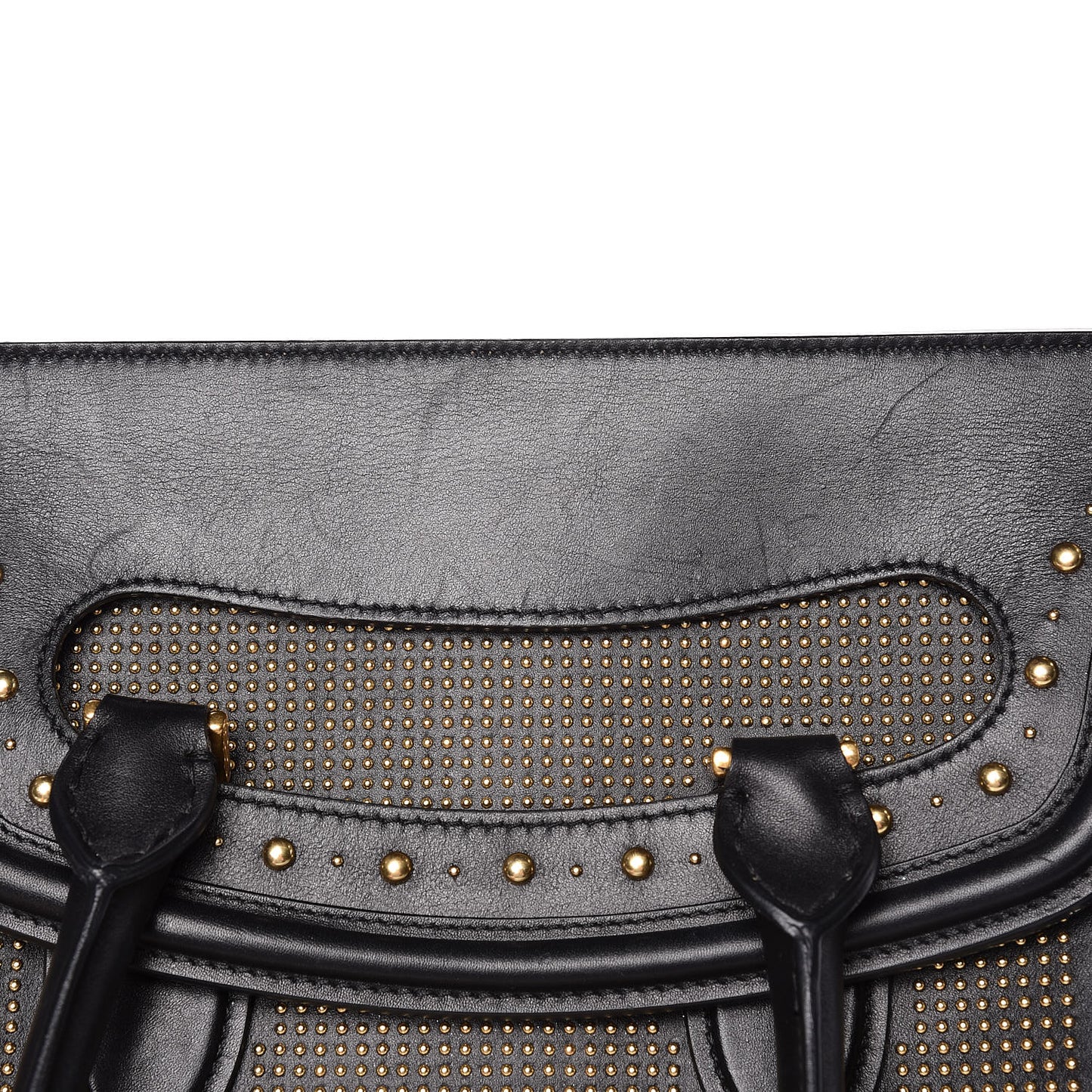 Calfskin Studded Large Heroine Black