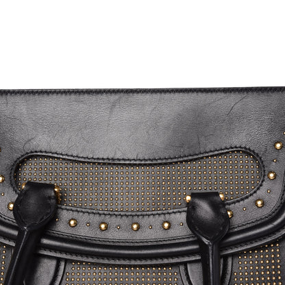 Alexander McQueen Calfskin Studded Large Heroine Black 23 of 24