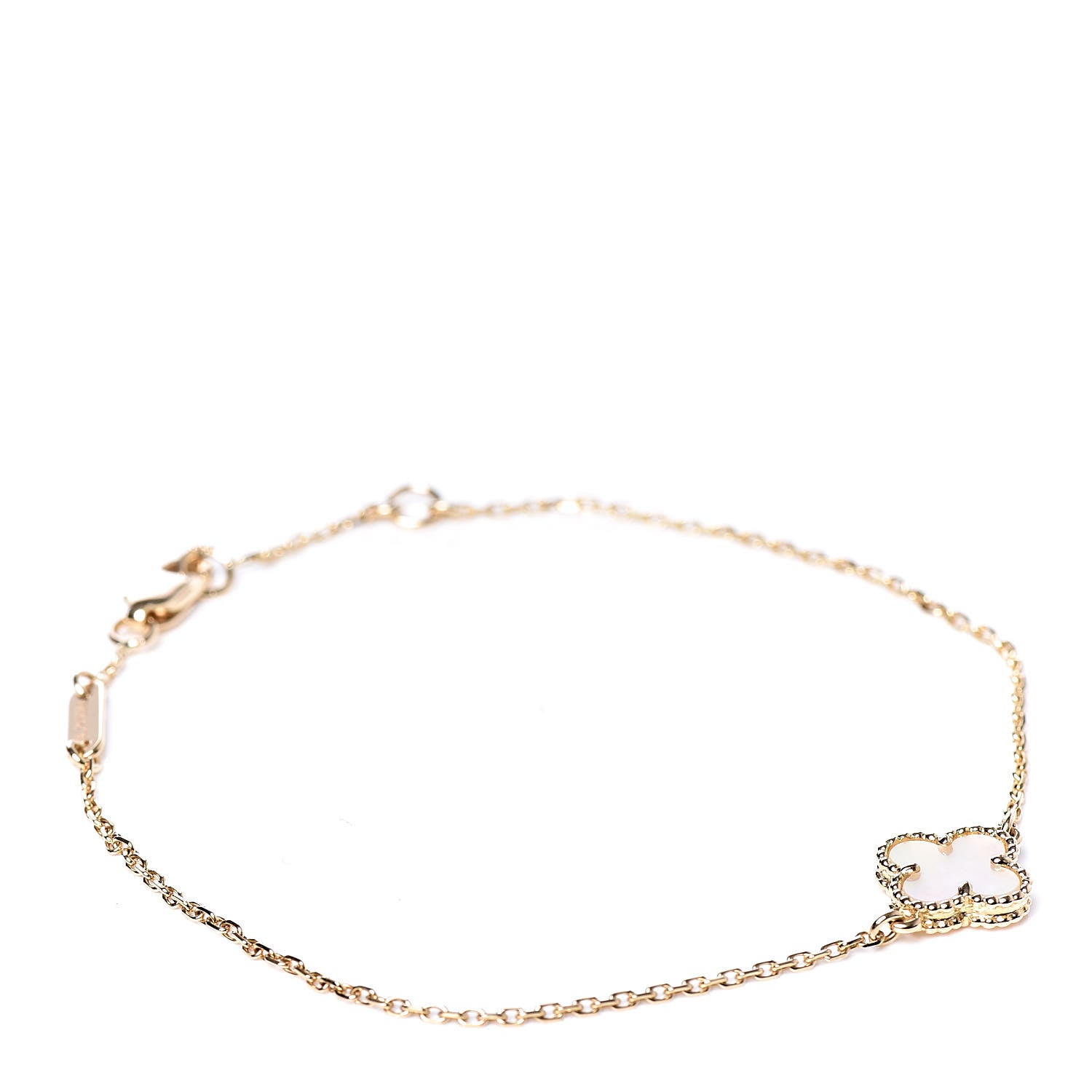 Van Cleef & Arpels 18K Yellow Gold Mother of Pearl Sweet Alhambra Bracelet 1 of 6