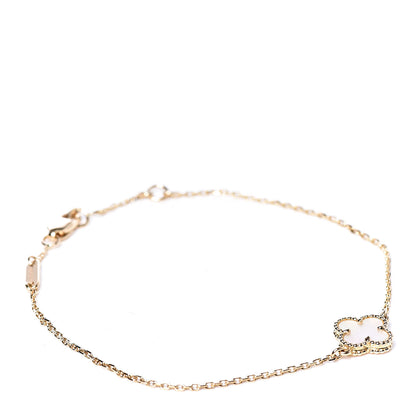 Van Cleef & Arpels 18K Yellow Gold Mother of Pearl Sweet Alhambra Bracelet 1 of 6
