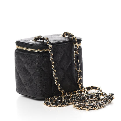 Chanel Caviar Quilted Mini Vanity Case With Chain Black 2 of 10