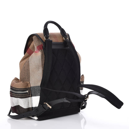 Burberry Canvas Mega Check Medium Rucksack Backpack Black 3 of 8
