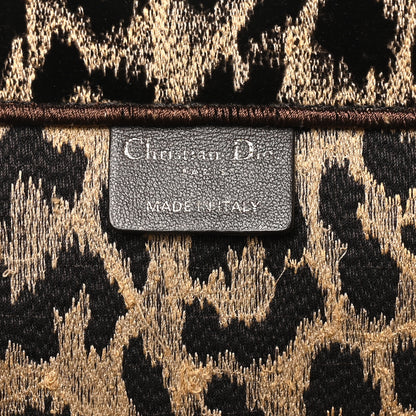 Christian Dior Canvas Velvet Embroidered Large Leopard Book Tote Tote Beige 6 of 10