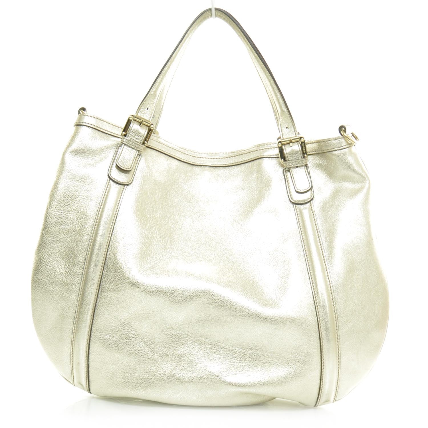 Gucci Leather Medium Britt Hobo Metallic Gold 4 of 10