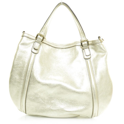 Gucci Leather Medium Britt Hobo Metallic Gold 4 of 10