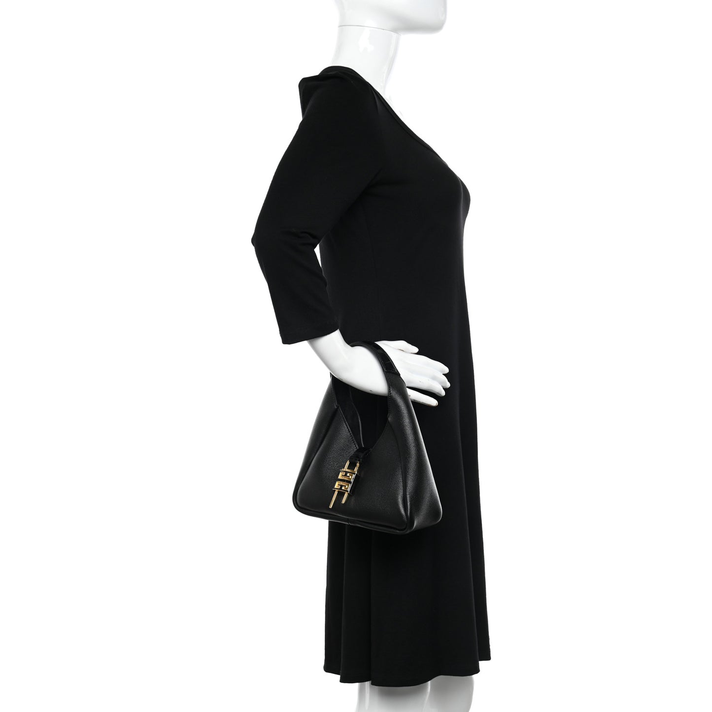 Grained Calfskin Mini G-Lock Hobo Black