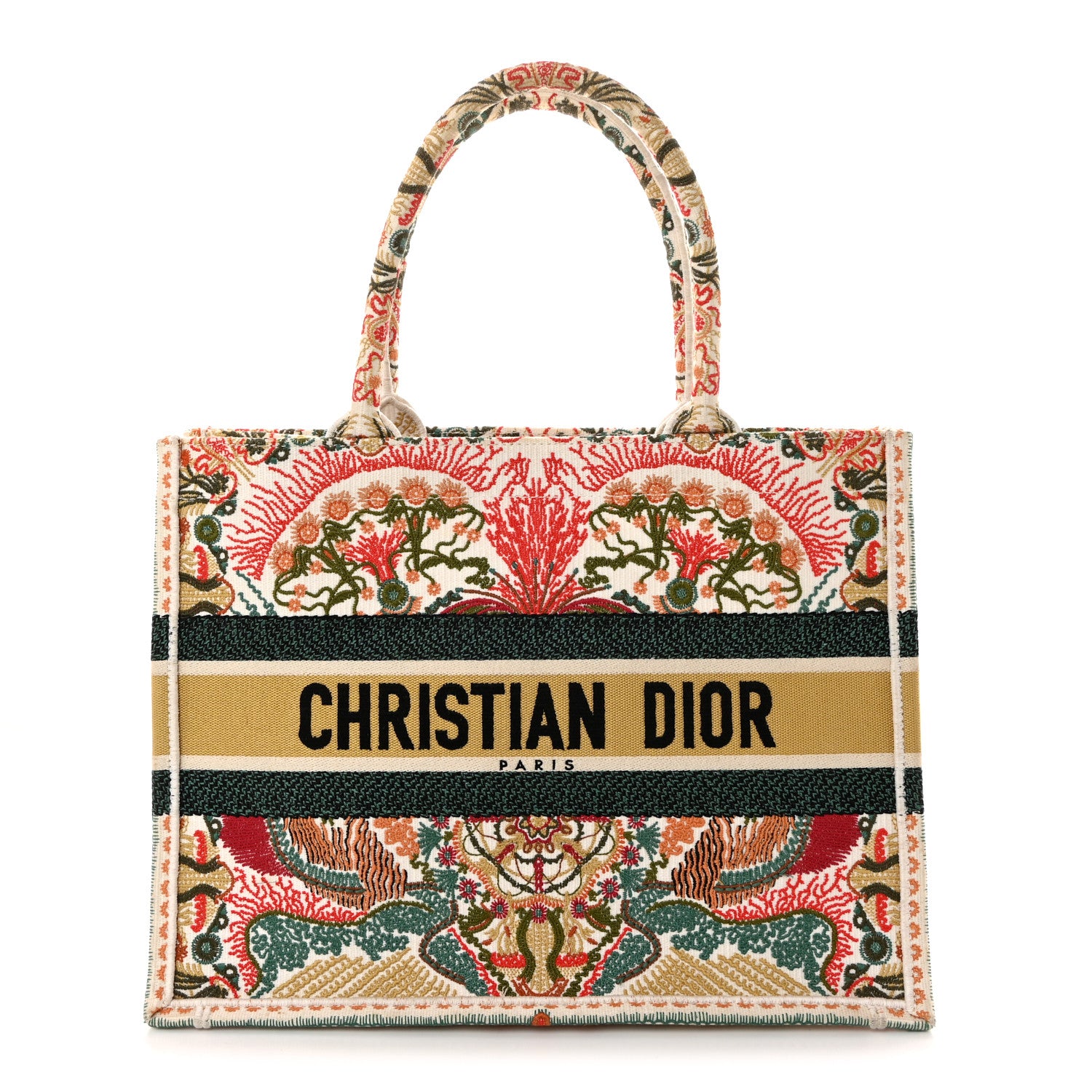 Christian Dior Canvas Embroidered Heart Lights Medium Book Tote Multicolor 1 of 10