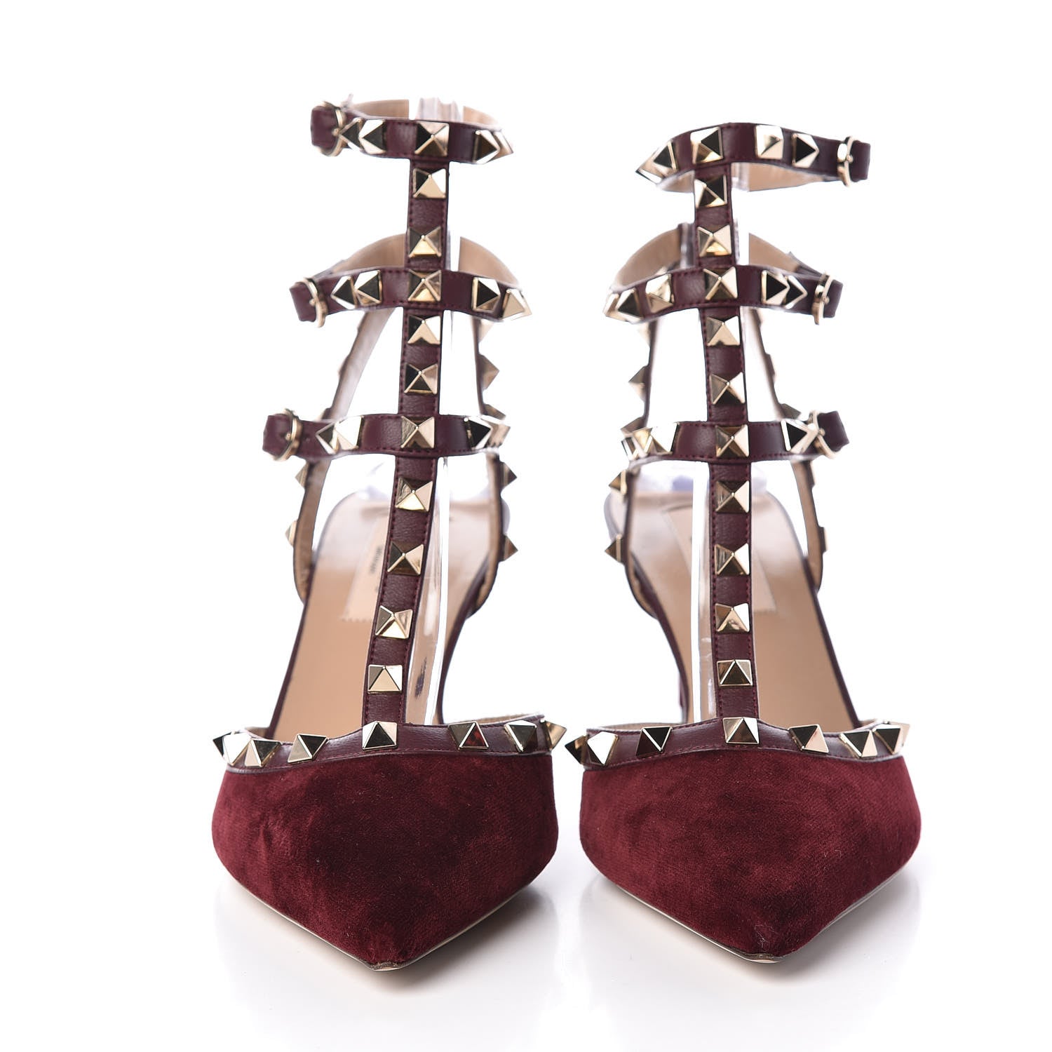 Valentino Garavani Velvet Rockstud Ankle Strap 65mm Pumps 36.5 Rubin 2 of 13