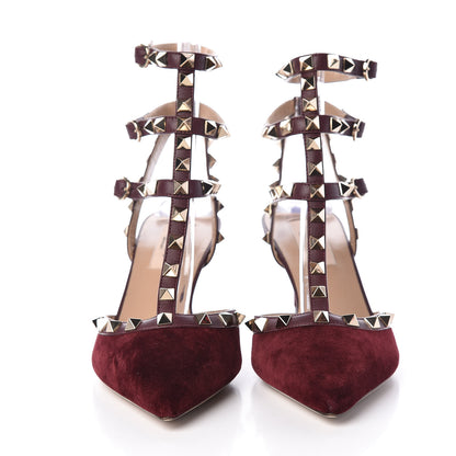 Valentino Garavani Velvet Rockstud Ankle Strap 65mm Pumps 36.5 Rubin 2 of 13