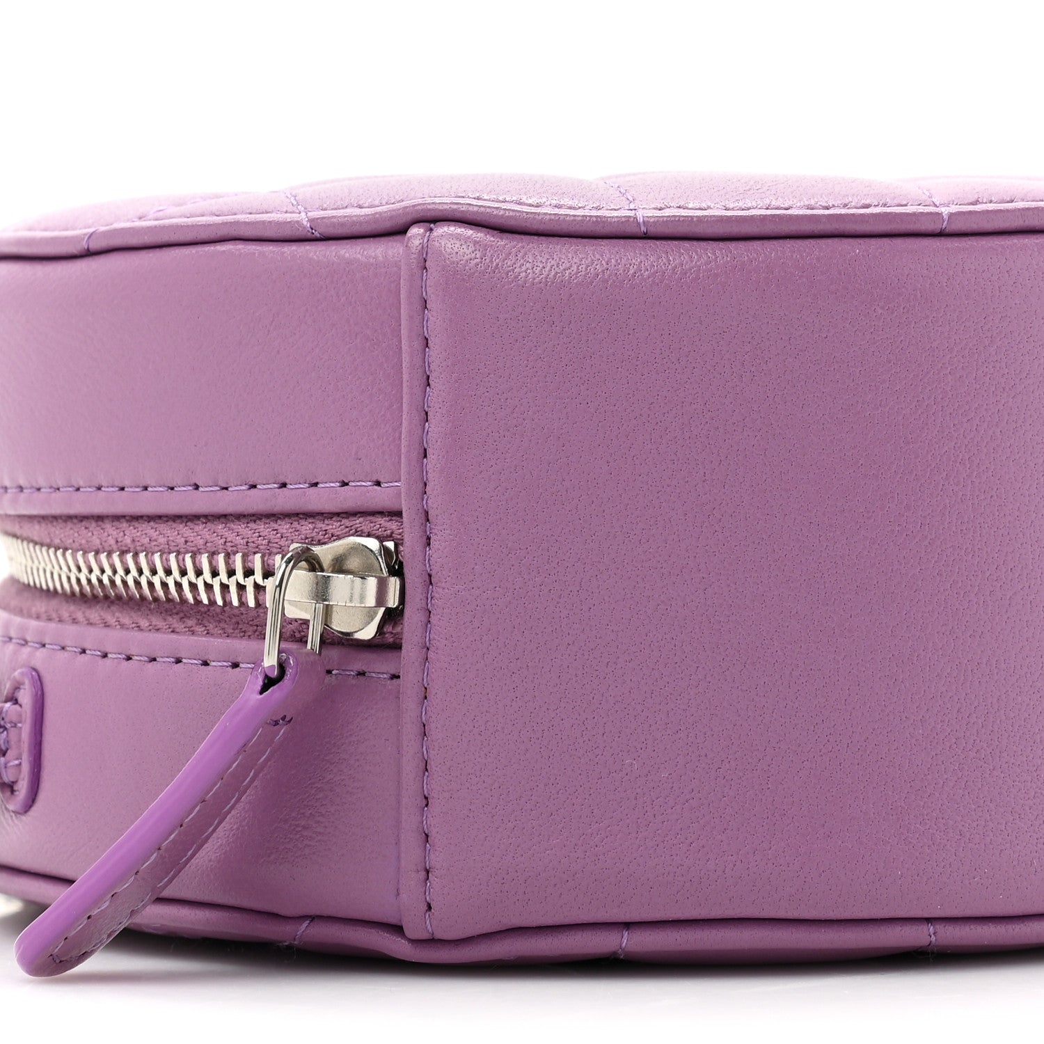 Chanel Lambskin Quilted Round Clutch With Chain Purple 10 of 13