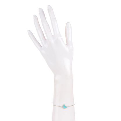 Van Cleef & Arpels 18K White Gold Turquoise Sweet Alhambra Butterfly Bracelet 2 of 6