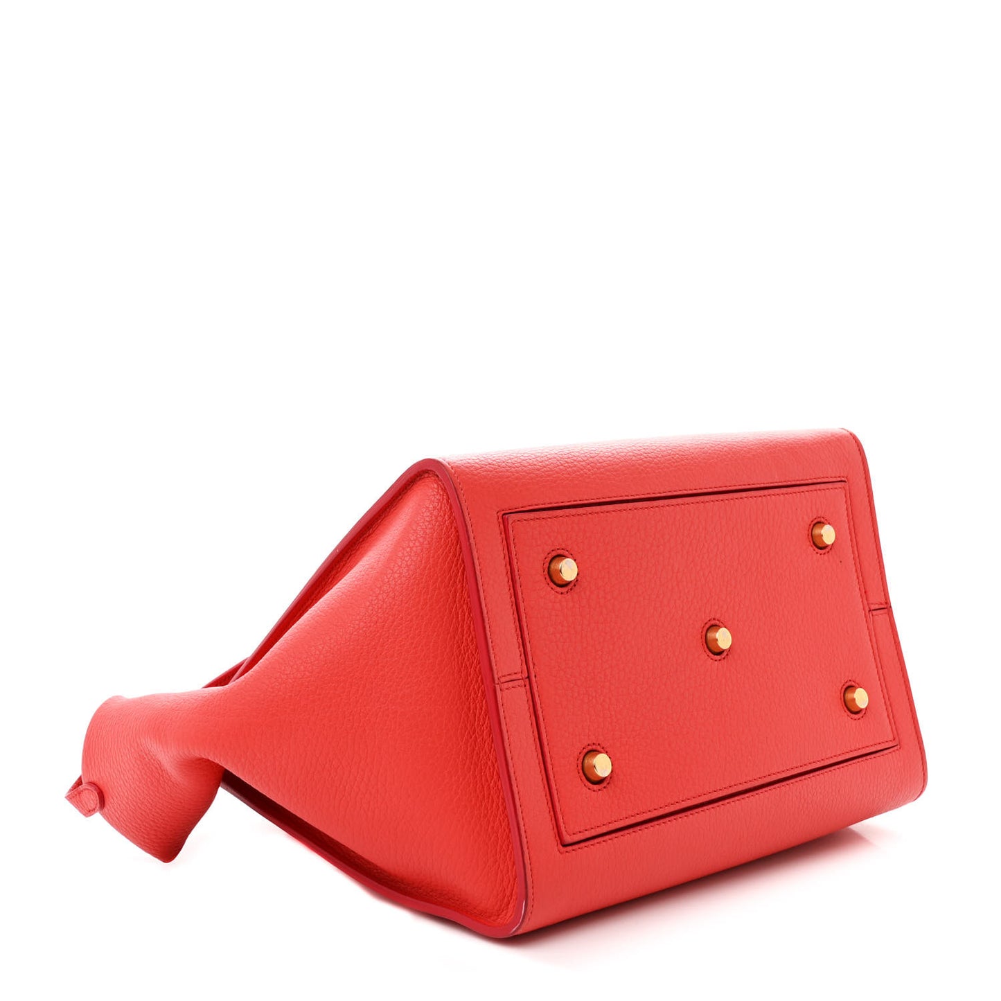 Crisped Calfskin Small Tie Knot Tote Vermillion