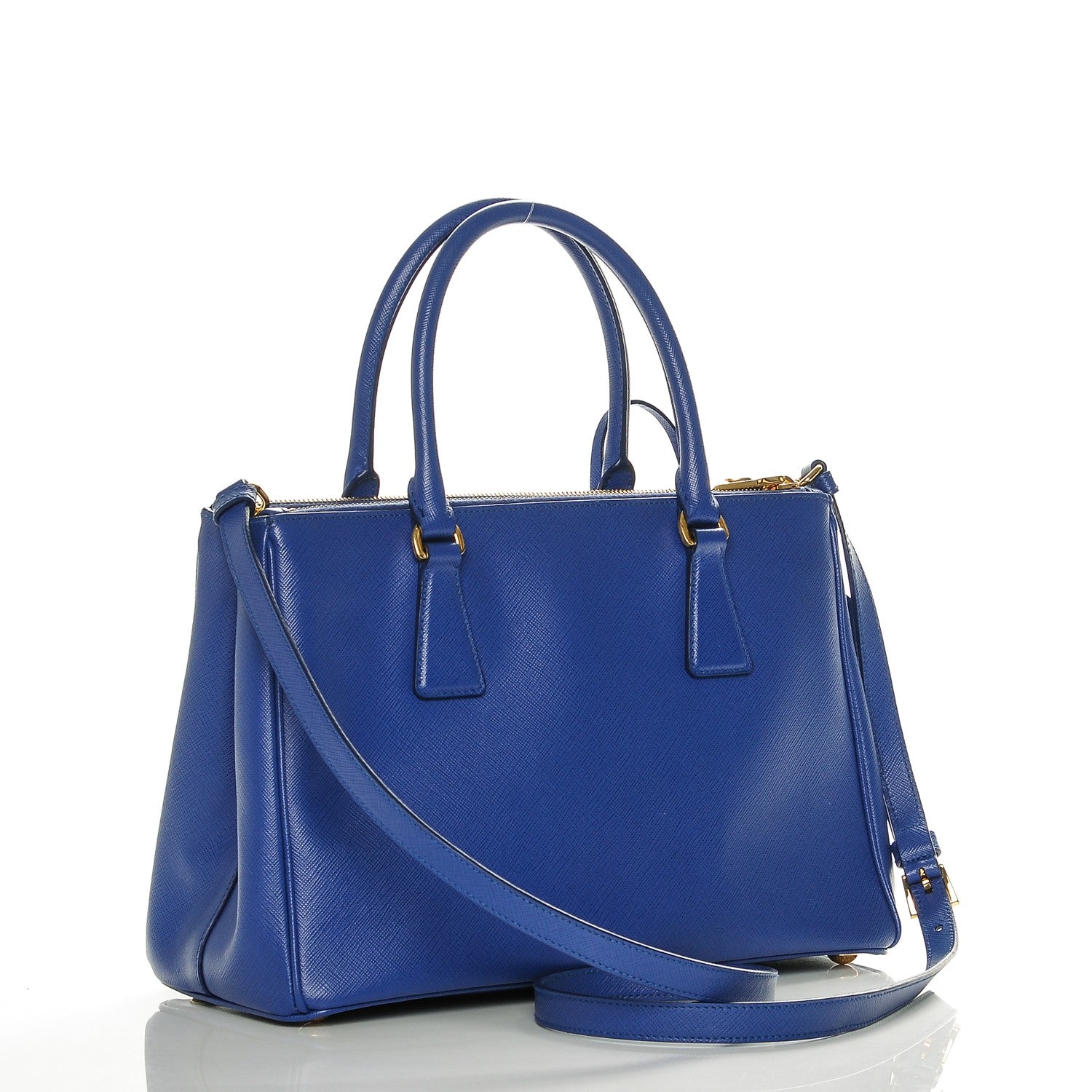 Prada Saffiano Small Galleria Double Zip Tote Royal 3 of 7