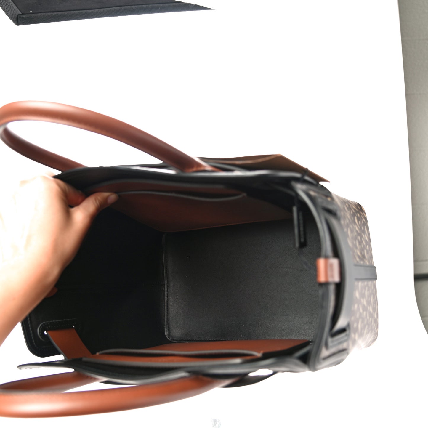 E-Canvas Monogram Stripe Small Belt Tote