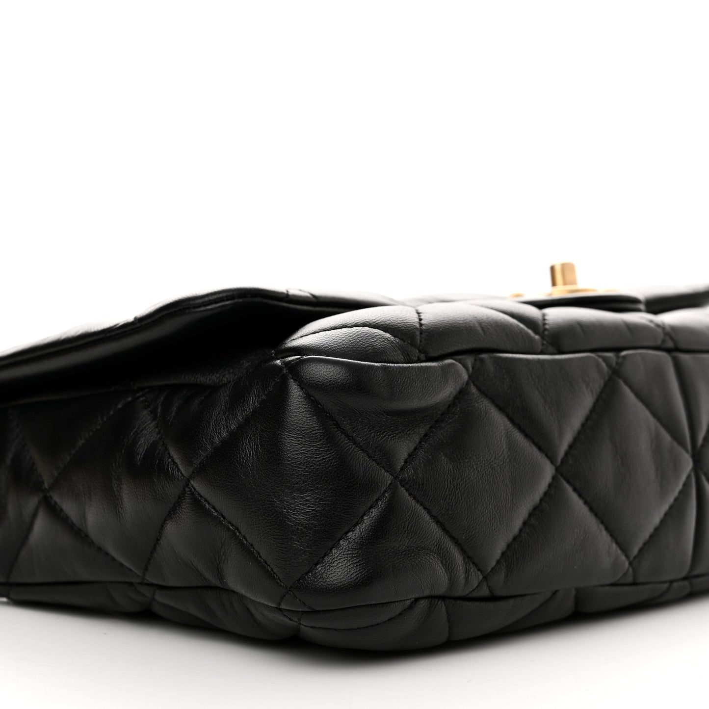 Lambskin Quilted Large CC Funky Town Flap Black