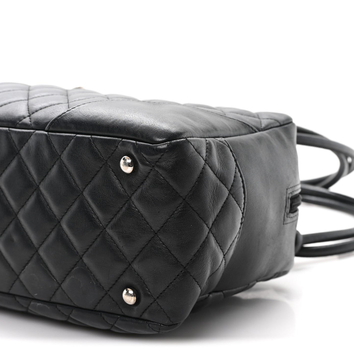 Calfskin Quilted Large Cambon Bowler Black