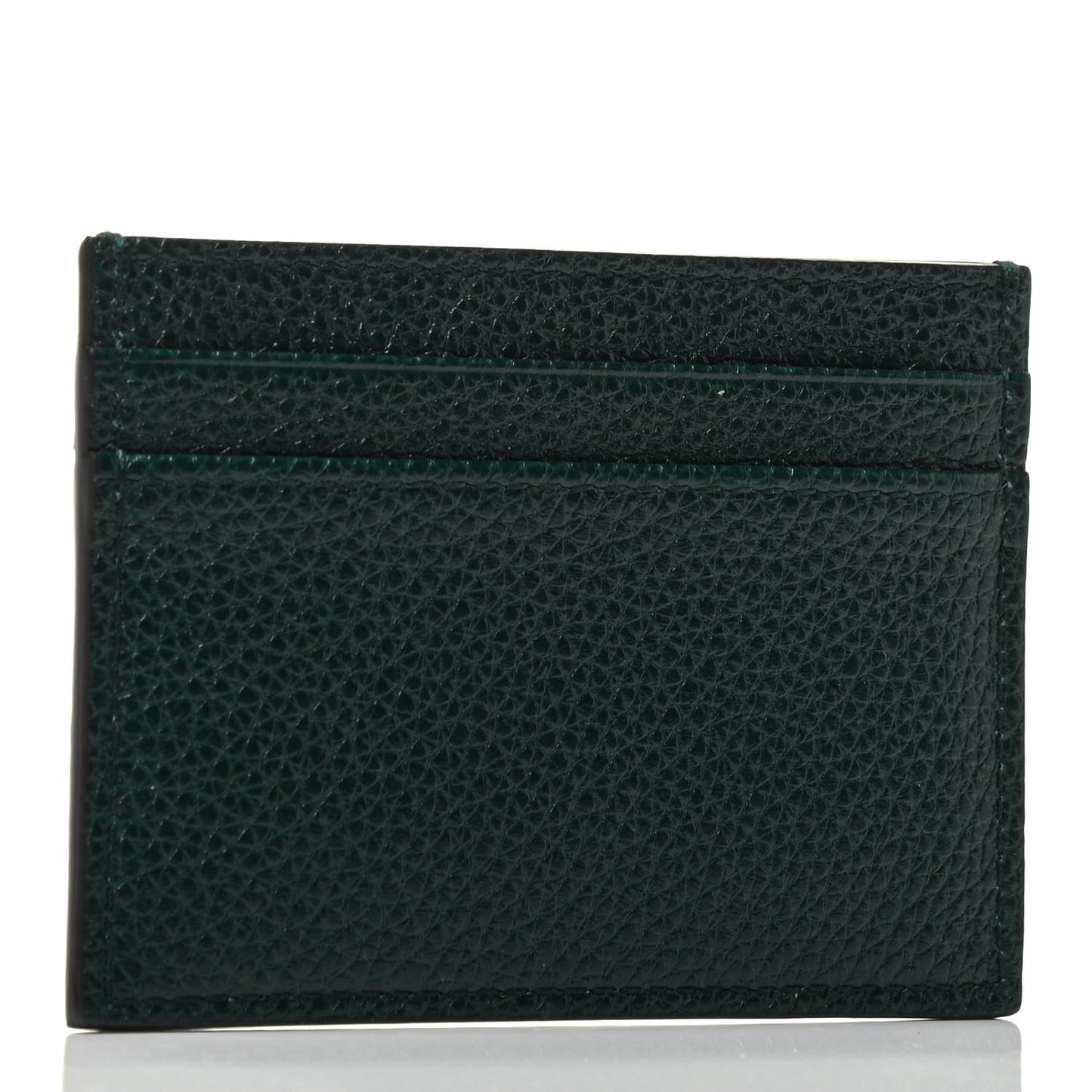Grainy Calfskin Zumi Card Holder Vintage Green
