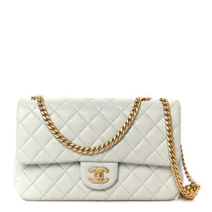 Chanel Lambskin Quilted Small Sweet Camellia Flap Light Blue 1 of 12
