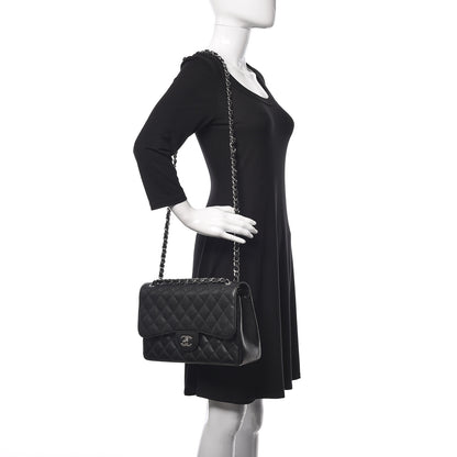 Chanel Caviar Quilted Jumbo Double Flap Black 2 of 9