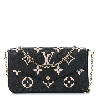 Louis Vuitton Empreinte Monogram Giant Felicie Pochette Black Beige 1 of 5