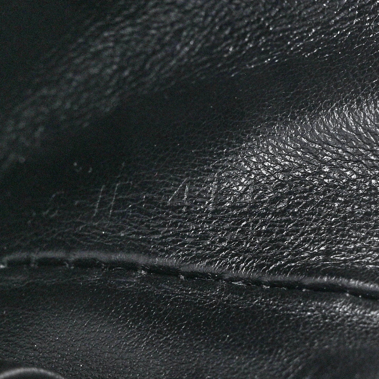 Calfskin Quilted C Charm Coin Card Pouch Black