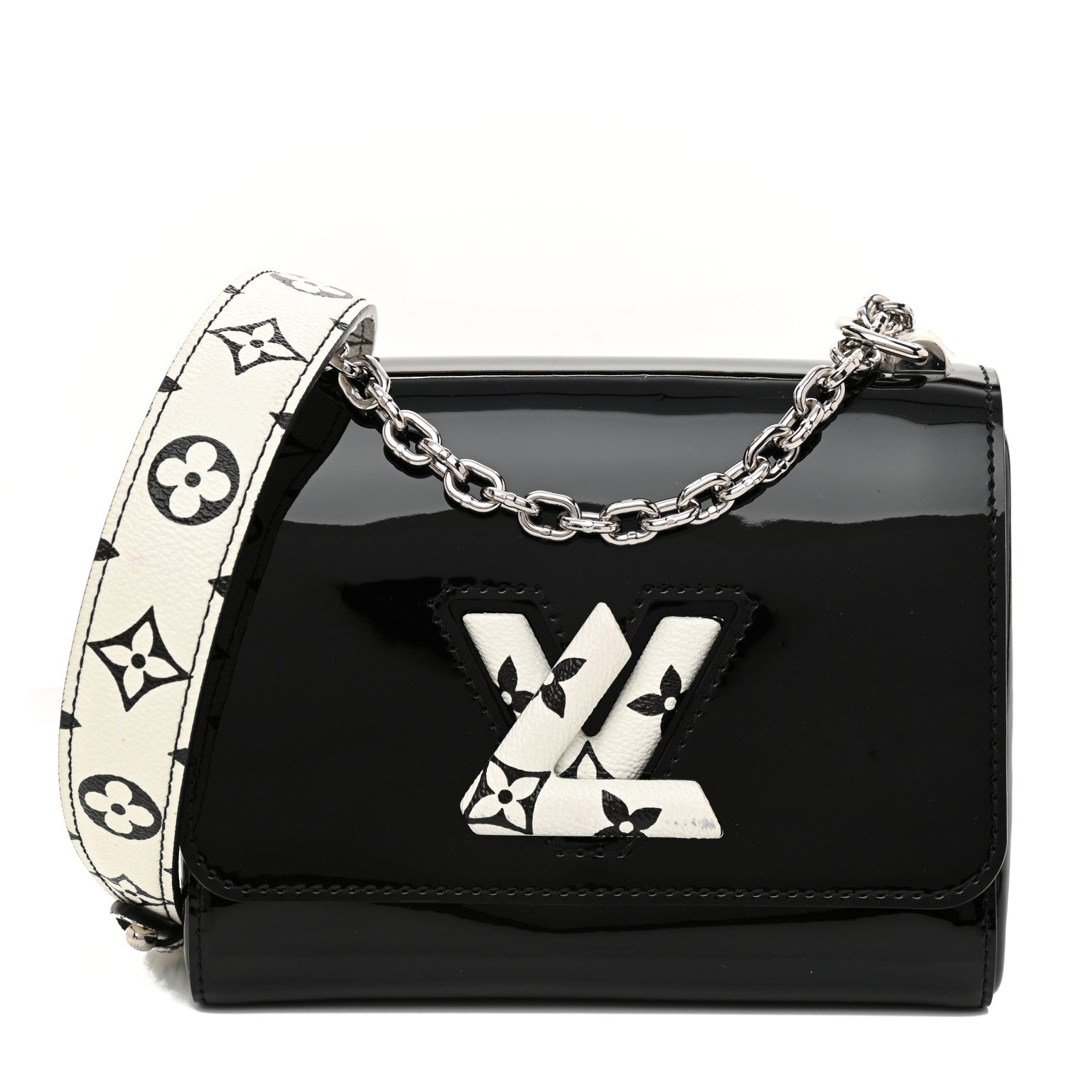 Louis Vuitton Patent Monogram Twist Shoulder Bag PM Black 3 of 10