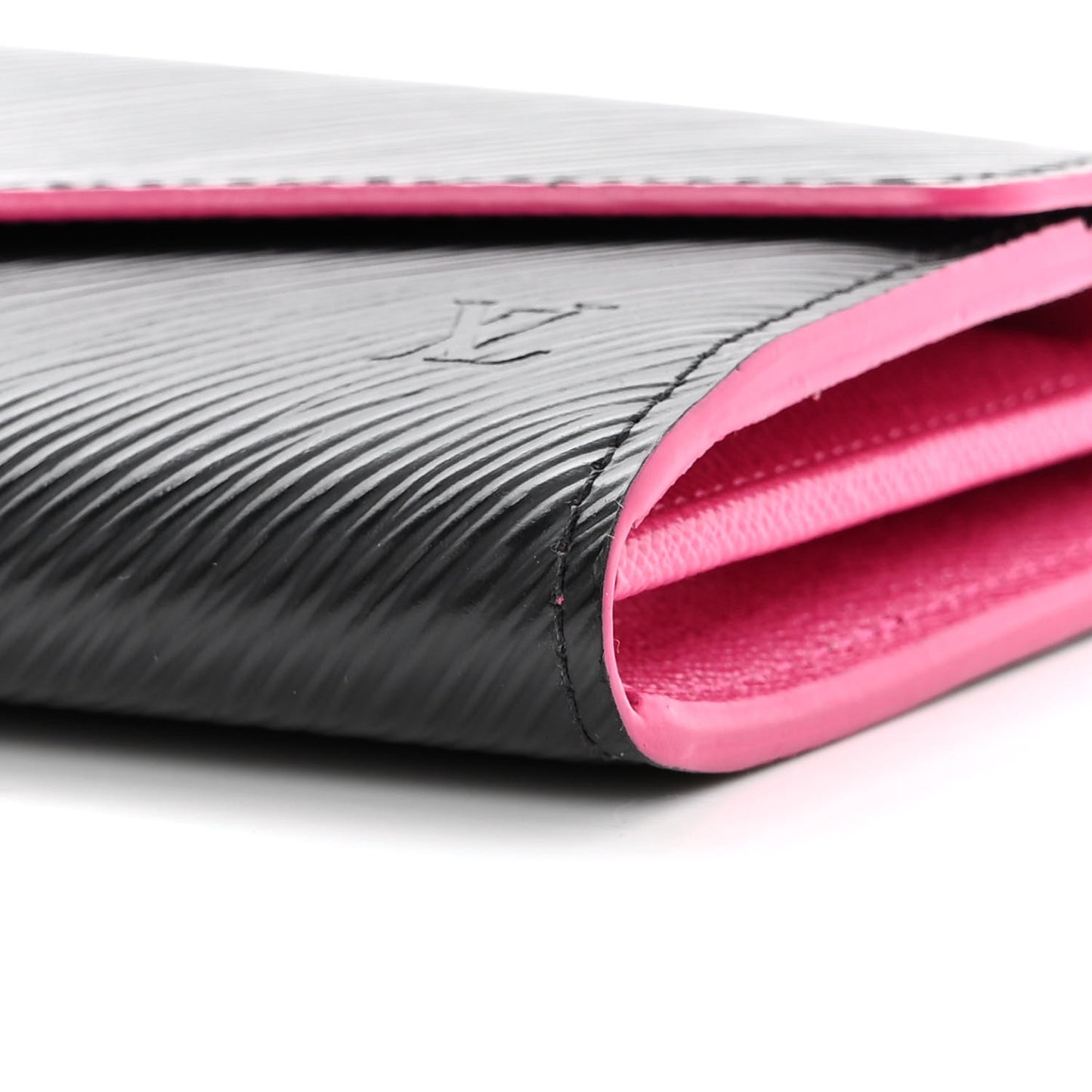 Epi Sarah Wallet NM Black Hot Pink