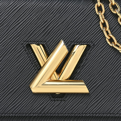 Louis Vuitton Epi Twist Monogram Flower Chain Shoulder Bag MM Black 7 of 9