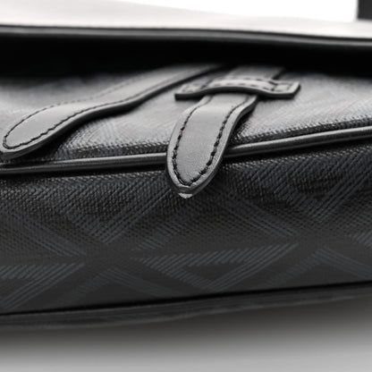 Christian Dior Smooth Calfskin Canvas CD Diamond Mens Saddle Bag Black 13 of 16