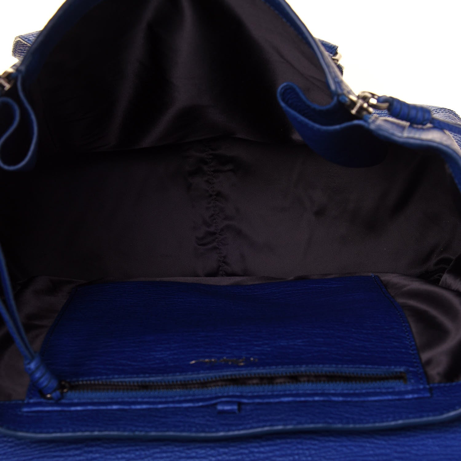 3.1 Phillip Lim Textured Calfskin Large Pashli Satchel Cobalt 4 of 4