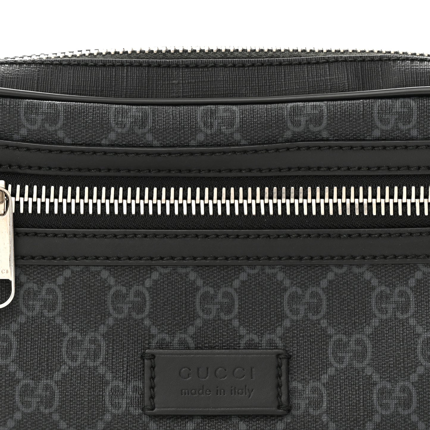 Soft GG Supreme Monogram Web Belt Bag Black Grey